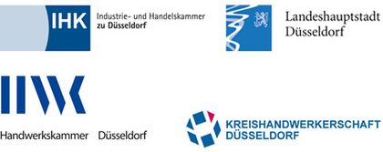Logos Handwerkskammer Düsseldorf, Industrie- und Handelskammer zu Düsseldorf, Kreishandwerkerschaft Düsseldorf, Landeshaupstadt Düsseldorf