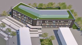 Animation des dreigeschossigen Neubaus für die Gesamtschule Stettiner Straße
