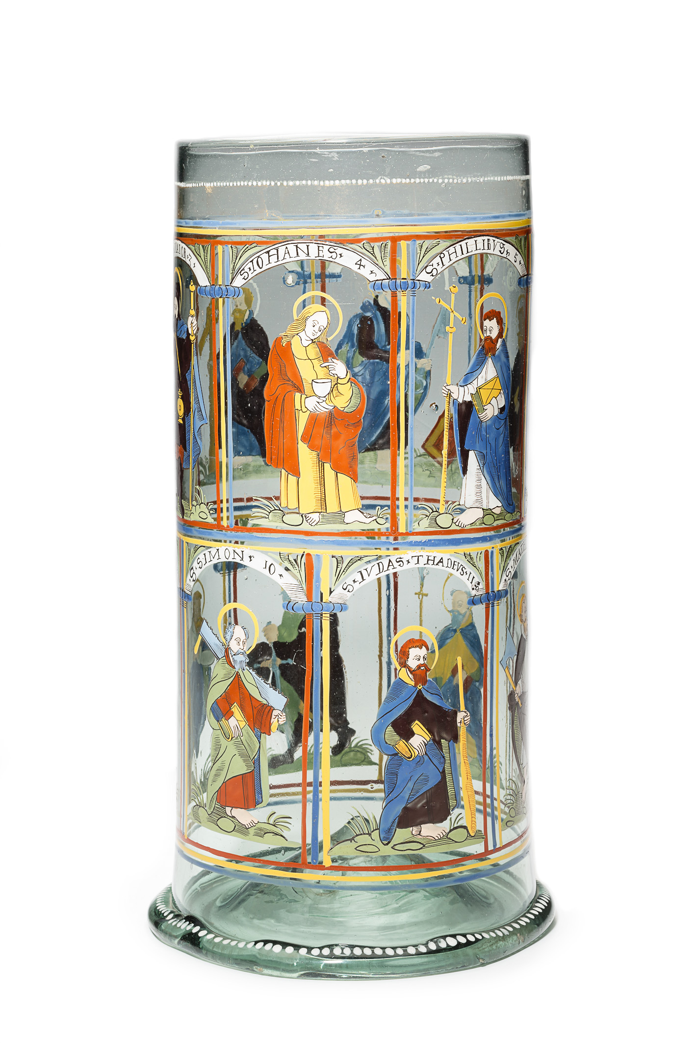 Apostelhumpen, Glas, Emailfarben, Böhmen, datiert 1611; Kunstpalast Düsseldorf - Glasmuseum Hentrich/Stefan Arendt