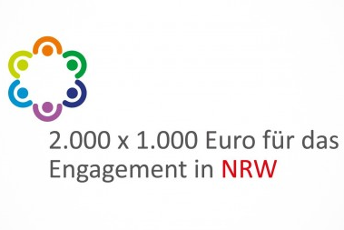 Land NRW fördert zivilgesellschaftliches Engagement mit 2.000 x 1.000 €