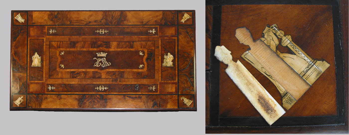 Tischplatte mit Wappen von Jan-Wellem, 17. Jh.
