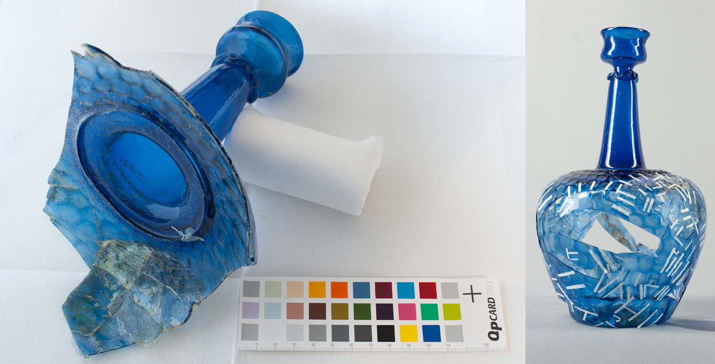 Blaue Flasche, Naher Osten, 10.–12. Jh. n. Chr.
