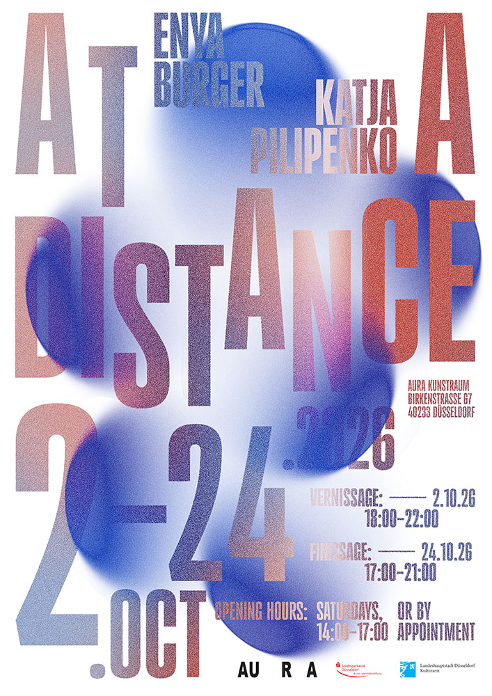 Ausstellungsplaka, At a Distance, 2026 © Elena Byalaya