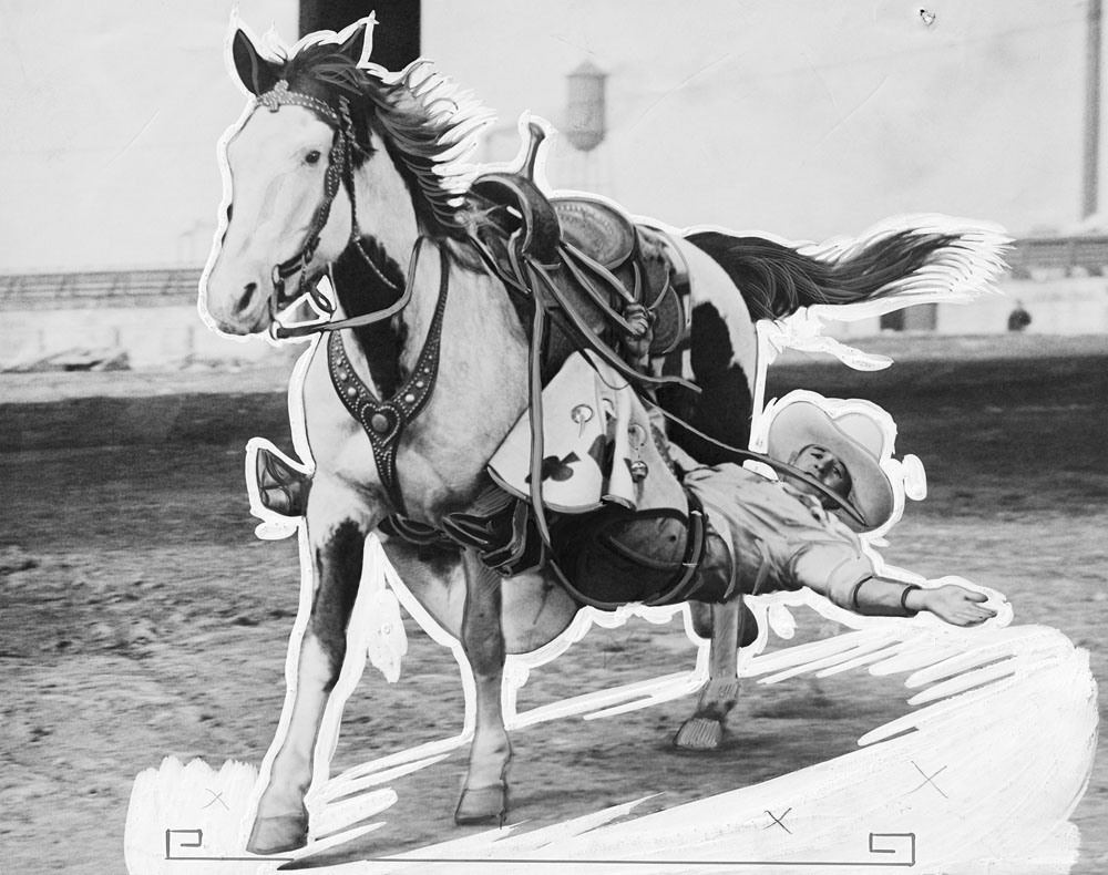 Rodeo (Rider), Sebastian Riemer, Aus der Folge Ross & Reiter, 2022, Silbergelatine-Print © VG Bild-Kunst, Bonn 2026