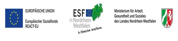 Logoreihe Land NRW und Europäischer Sozialfonds / REACT-EU, Fördermittel PiA_K