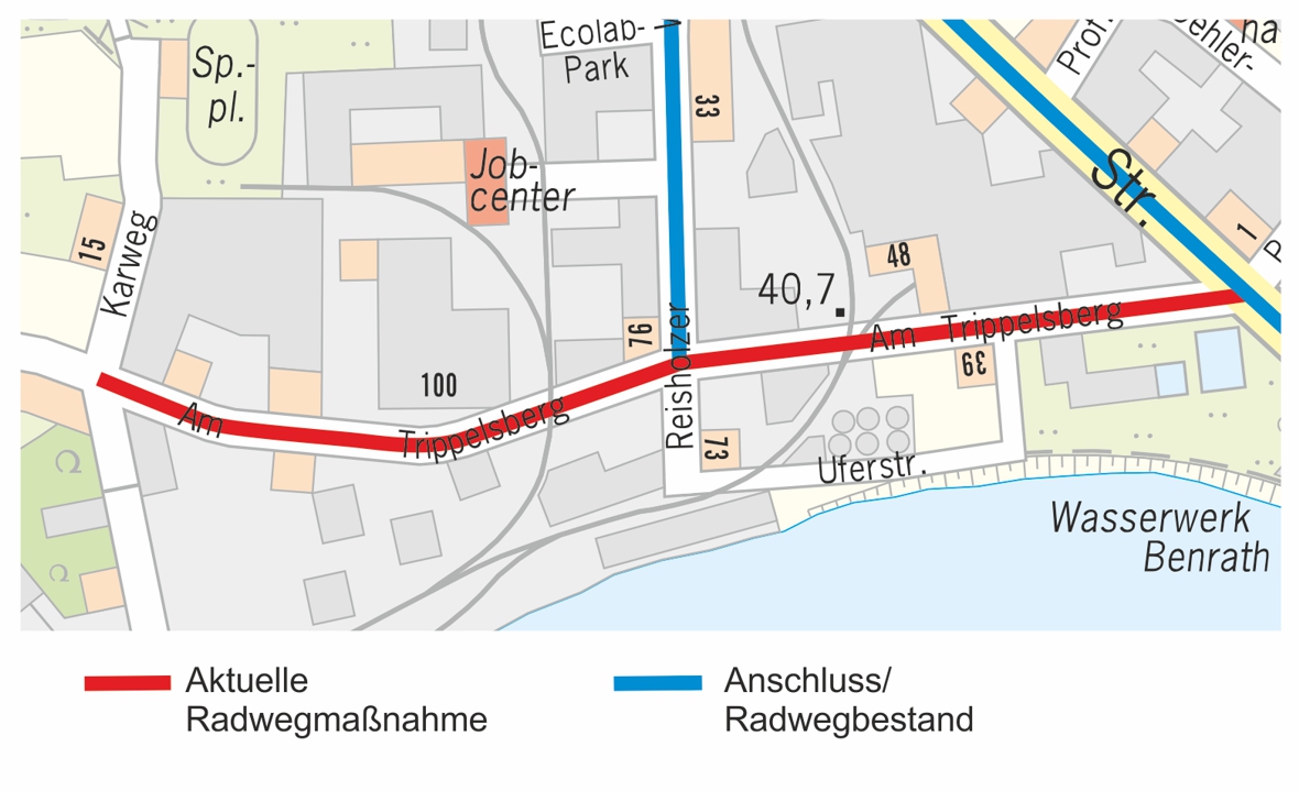 Radverkehrsmaßnahme Am Trippelsberg in Düsseldorf