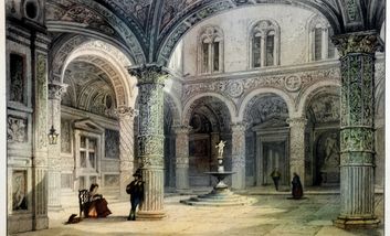 J. Tingle - Hof des alten Palastes, Florenz, ohne Jahr