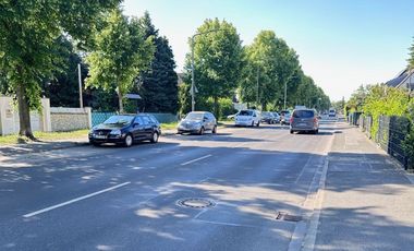 Foto vom Querschnitt der Gubener Straße