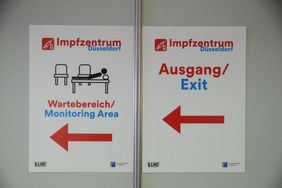 Impressionen aus dem zukünftigen Impfzentrum Düsseldorf in der Merkur Spiel-Arena; Foto: Young