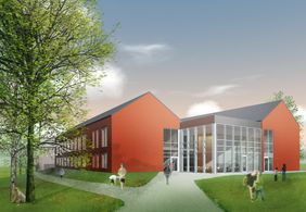Animation des Erweiterungsbaus an der städtischen Montessori-Grundschule am Farnweg