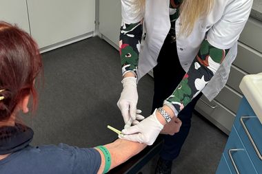 Blutabnahme für den HIV-Test © Gesundheitsamt Düsseldorf