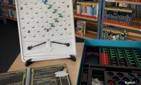 Foto von der Tumble Kugelbahn in der Bibliothek