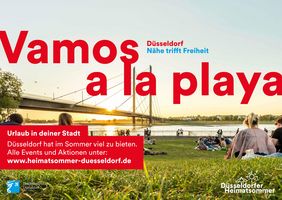 Der Düsseldorfer Heimatsommer animiert mit zahlreichen Angeboten zum Urlaub in der eigenen Stadt. Grafik: Landeshauptstadt Düsseldorf