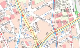 Stadtplanausschnitt Ulmen-/ Weißenburgstraße