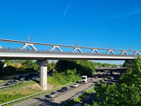 Die Brücke über den Nordstern der neuen Stadtbahn U80/U81. Foto: Amt für Brücken-, Tunnel- und Stadtbahnbau