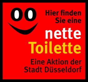 Hinweisschild auf Teilnehmende an dem Konzept "Nette Toilette"