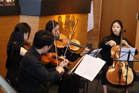 Die Verleihung wurde musikalisch vom "Virtus Quartett", Streichquartett der Robert Schumann Hochschule, begleitet, Foto: David Young