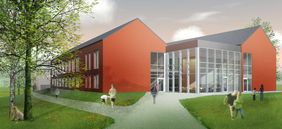 Animation des Erweiterungsbaus an der Montessori-Grundschule Farnweg