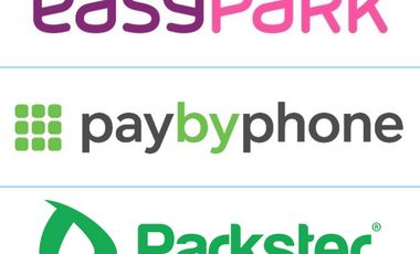 Logos easypark, paybyphone und Parkster