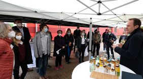 Der Modulneubau ist exemplarisch für das umfangreiche Schulbau-Investitionsprogramm, bei dem die Landeshauptstadt bis 2025 1,4 Milliarden Euro investiert; © LHD/Wilfried Meyer