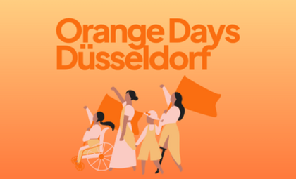 oranges Symbolbild mit dem Text "Orange Days Düsseldorf"
