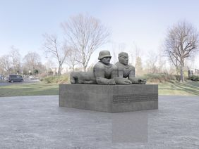 Die Kunstkommission der Landeshauptstadt Düsseldorf präsentiert in Kooperation mit der Filmwerkstatt und der Bezirksvertretung 01 eine digitale 3D-Rekonstruktion des Denkmals "Innere Festigung" von Jupp Rübsam; Foto: Filmwerkstatt Düsseldorf e.V.