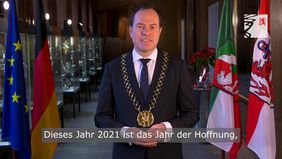 Oberbürgermeister Dr. Stephan Keller bei seiner Neujahrsansprache. Foto: Landeshauptstadt Düsseldorf