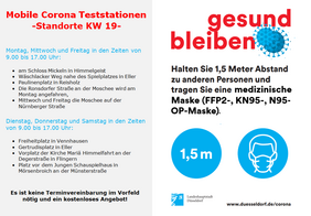 Auflistung der mobilen Corona-Teststationen