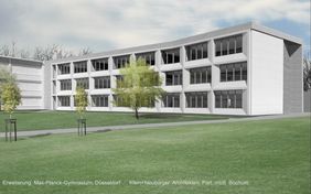 Animation des Erweiterungsneubaus am Max-Planck-Gymnasium; Animation: Klein+Neubürger Architekten