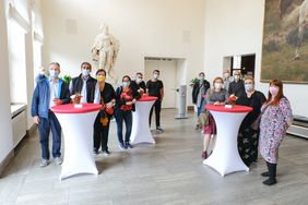 Anlässlich eines Erasmus+ gefördeten viertägigen Workshops der Sophia::Akademie gGmbH hieß OB Keller die Teilnehmenden in der Landeshauptstadt willkommen.