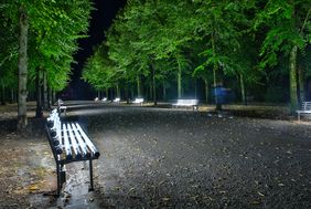 Archivbild: Die Lichtbänke im Hofgarten; Foto: Melanie Zanin