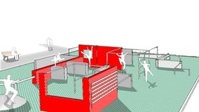 Die Grafik zeigt die Planung für den "Bewegungspark Garath" mit Schwerpunkt Parkour