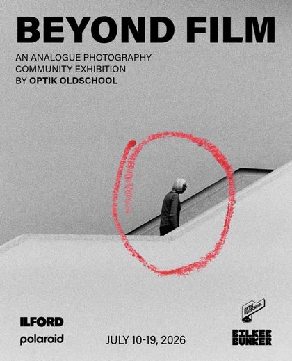 Ausstellungsplakat, Beyond Film by Optik Oldschool, Cover image: Gitti Schmidt, @luckys_foto_adventure