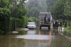 Die Starkregenfälle haben auch in der Landeshauptstadt Düsseldorf am Mittwoch, 14. Juli, für Überschwemmungen gesorgt.