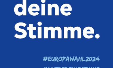 Titelblatt eines Flyers zum Aufruf zur Europawahl