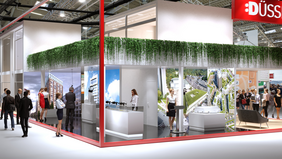 Visualisierung der neuen VR:EXPERIENCE-DUS Area, die in diesem Jahr den EXPOREAL Messestand der Stadt Düsseldorf in München erweitert. Foto: Landeshauptstadt Düsseldorf