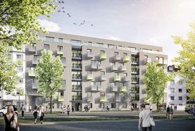 Mit The Cubes entstehen die ersten, privat finanzierten Studentenappartments in Düsseldorf - fußläufig zur Fachhochschule Düsseldorf. Das Objekt bietet nach Fertigstellung möblierten Wohnraum für 130 Studierende. Animation: greeen! architects gmbh