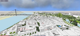 Zum Vergleich hier die Ansicht der Innenstadt im Level of detail (LOD) Stufe 1.