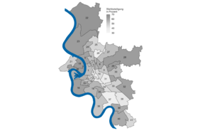 Beispielhaft dargestellt ist die Wahlbeteiligung bei der OB-Wahl im Stadtgebiet