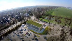 Visualisierung des Projekts "An Sankt Swidbert/Niederrheinstraße - Neubau der Feuerwache der freiwilligen Feuerwehr Kaiserswerth". Bild: Architekturbüro Oliver Buddenberg und Büro AWORKS, Nobert Goljan (Visualisierung)