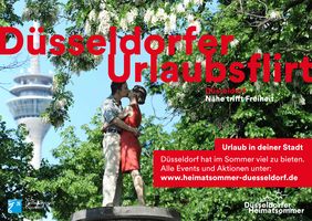 Der Düsseldorfer Heimatsommer animiert mit zahlreichen Angeboten zum Urlaub in der eigenen Stadt. Grafik: Landeshauptstadt Düsseldorf