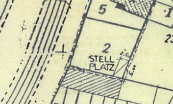 Auszugsweise Anzeige eines Planes der Baulast Reichswaldallee neben 64