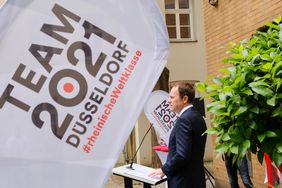 Oberbürgermeister Dr. Stephan Keller wünschte Düsseldorfs Top-Athletinnen und -Athleten viel Glück und Erfolg bei den Olympischen und Paralympischen Spielen in Tokio; Foto: Gstettenbauer