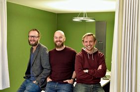 BU (v.l.) Benjamin Dammertz, Sebastian Gilles und Carsten Dolch gründeten das Unternehmen FoxBase. Foto: Paul Esser