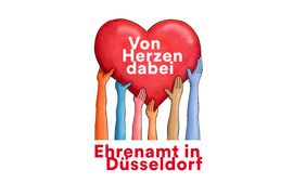 Das von Jacques Tilly kreierte Ehrenamtslogo für das Referat für Bürgerschaftliches Engagement, Brauchtum und Veranstaltungen