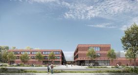 Die Animation verdeutlicht, wie das Wim-Wenders-Gymnasium nach Fertigstellung aussehen könnte. Grafik: agn Niederberghaus & Partner GmbH