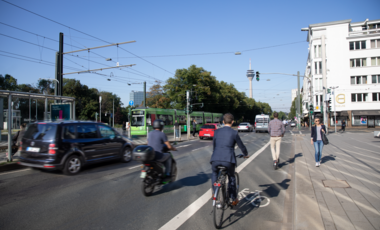 Verschiedene Formen der Mobilität am Graf-Adolf-Platz: Im Rahmen der Europäischen Mobilitätswoche vom 16. bis 22. September lenken die Angebote den Blick besonders auf Formen der nachhaltigen Mobilität. Archivfoto: Melanie Zanin
