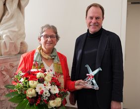 Katharina Lang wurde von Oberbürgermeister Dr. Stephan Keller bei einem Empfang im Jan-Wellem-Saal des Rathauses verabschiedet, Foto: Landeshauptstadt Düsseldorf