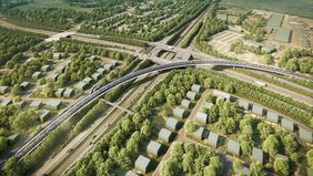 Die neue Stadtbahn U81 wird den Nordstern mit Hilfe einer Brücke überqueren. Grafik: Reinhart Partner - Architekten und Stadtplaner