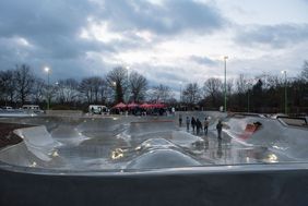 Richtfest Skatepark Eller. Foto: Uwe Schaffmeister